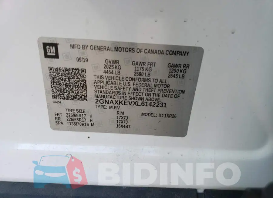 2GNAXKEVXL6142231 Photo# 12