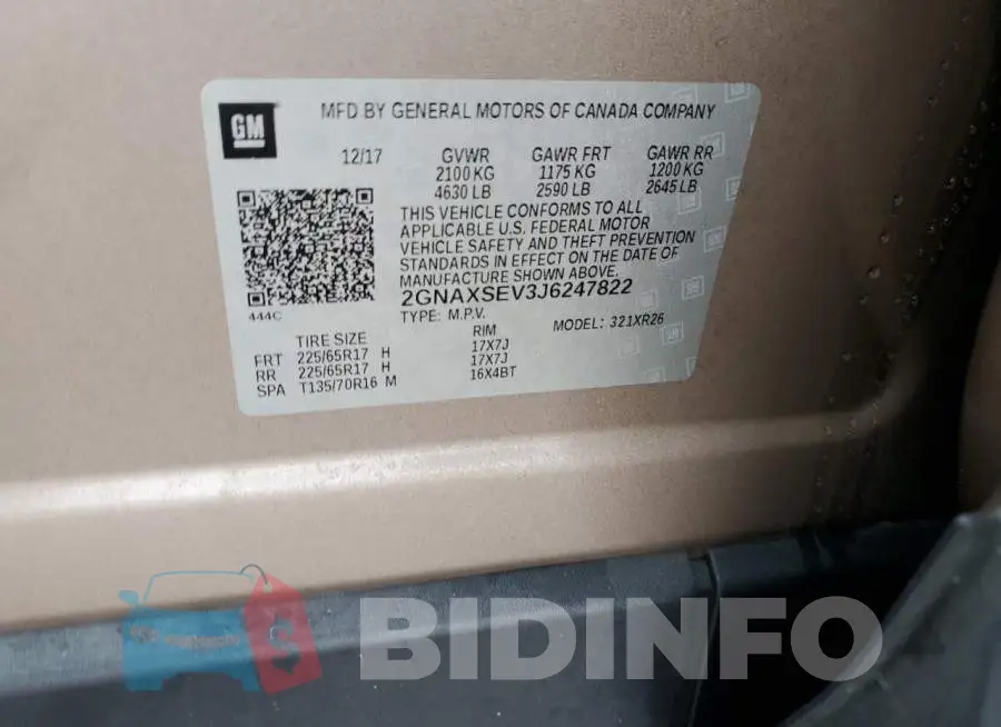 2GNAXSEV3J6247822 Photo# 13