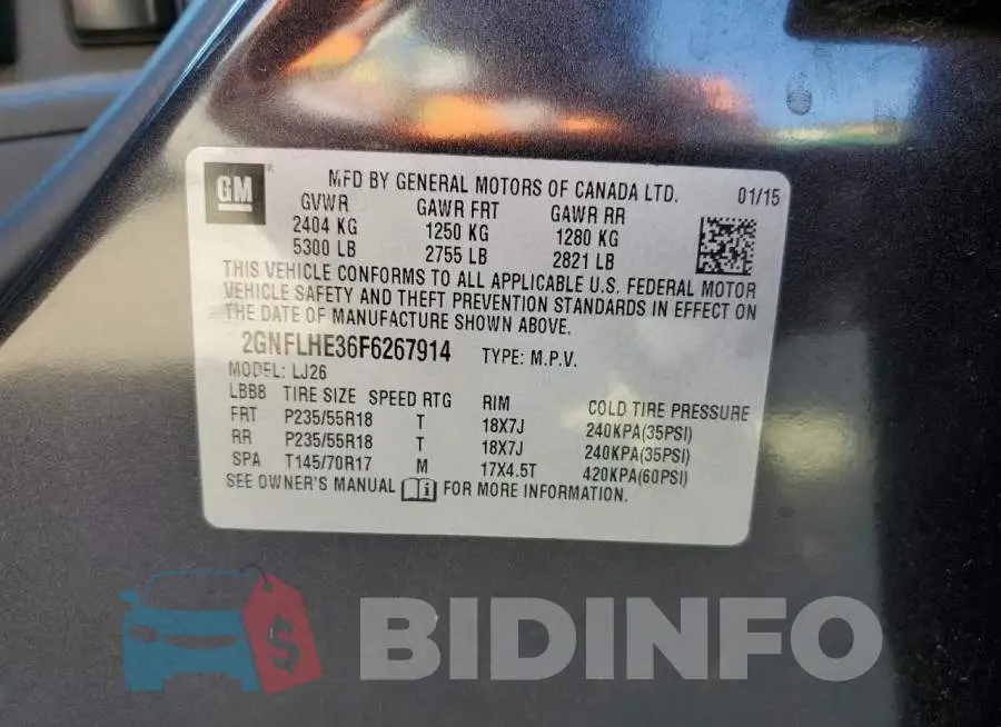 2GNFLHE36F6267914 Photo# 10