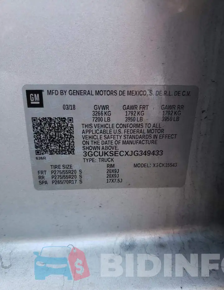 3GCUKSECXJG349433 Photo# 12