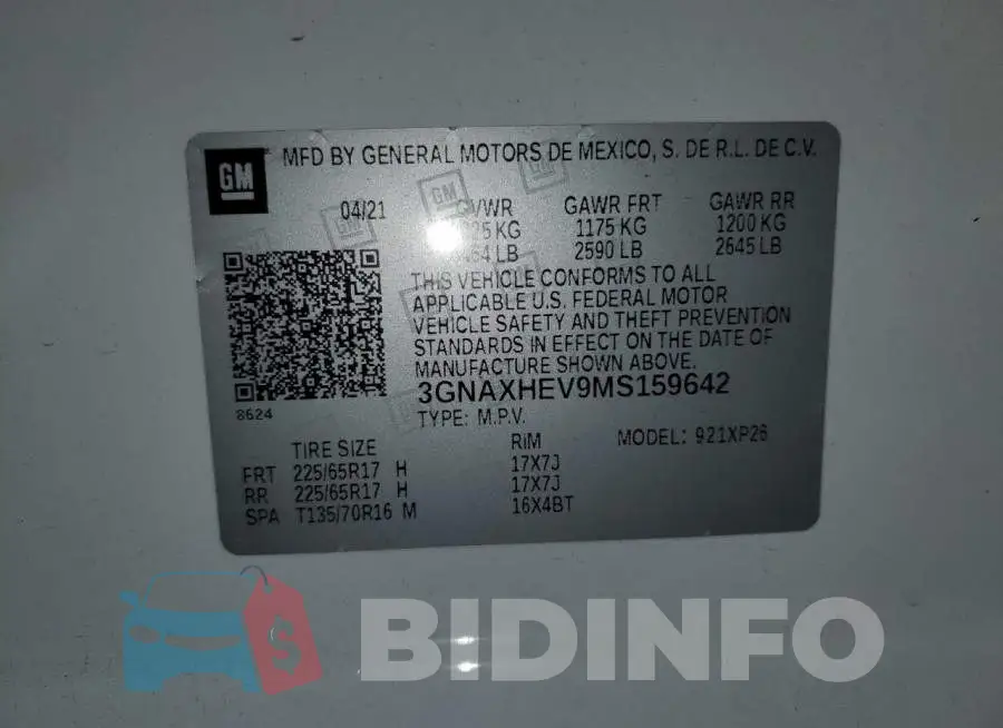 3GNAXHEV9MS159642 Photo# 13