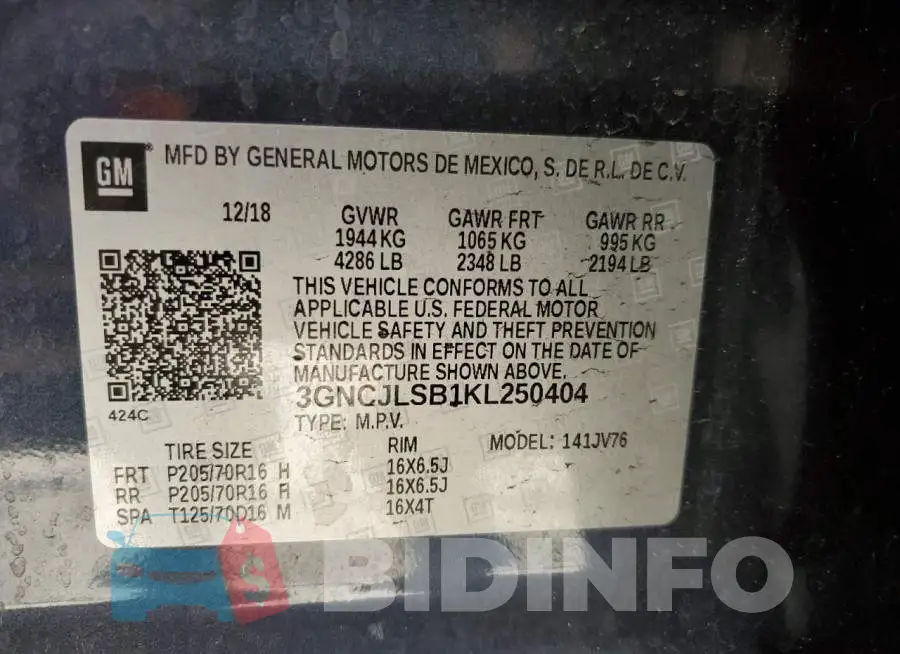 3GNCJLSB1KL250404 Photo# 13