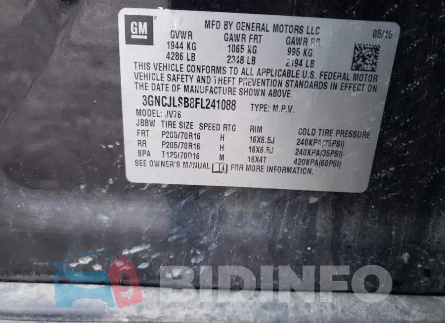 3GNCJLSB8FL241088 Photo# 12