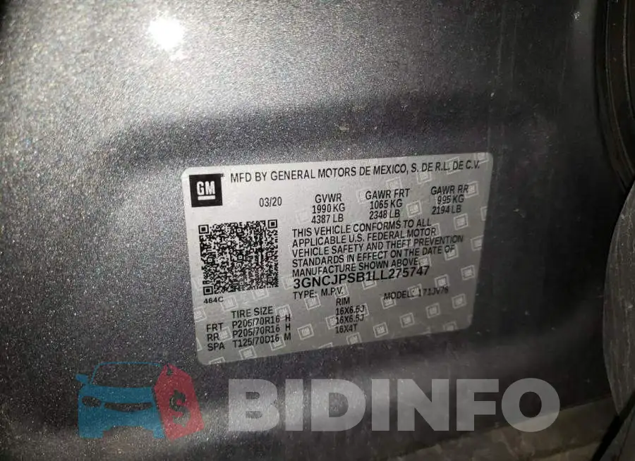 3GNCJPSB1LL275747 Photo# 10