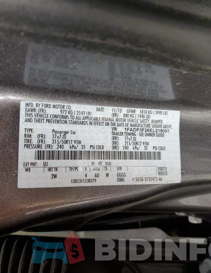 1FADP3F26EL218091 Photo# 12