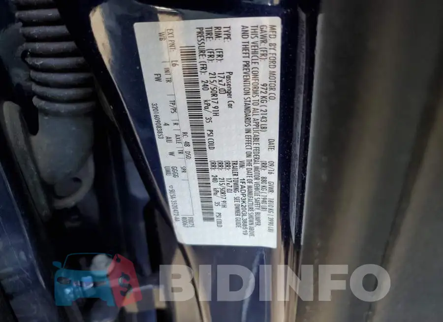 1FADP3K20GL388519 Photo# 10