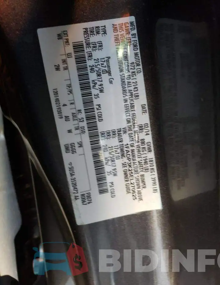 1FADP3K25EL270625 Photo# 12