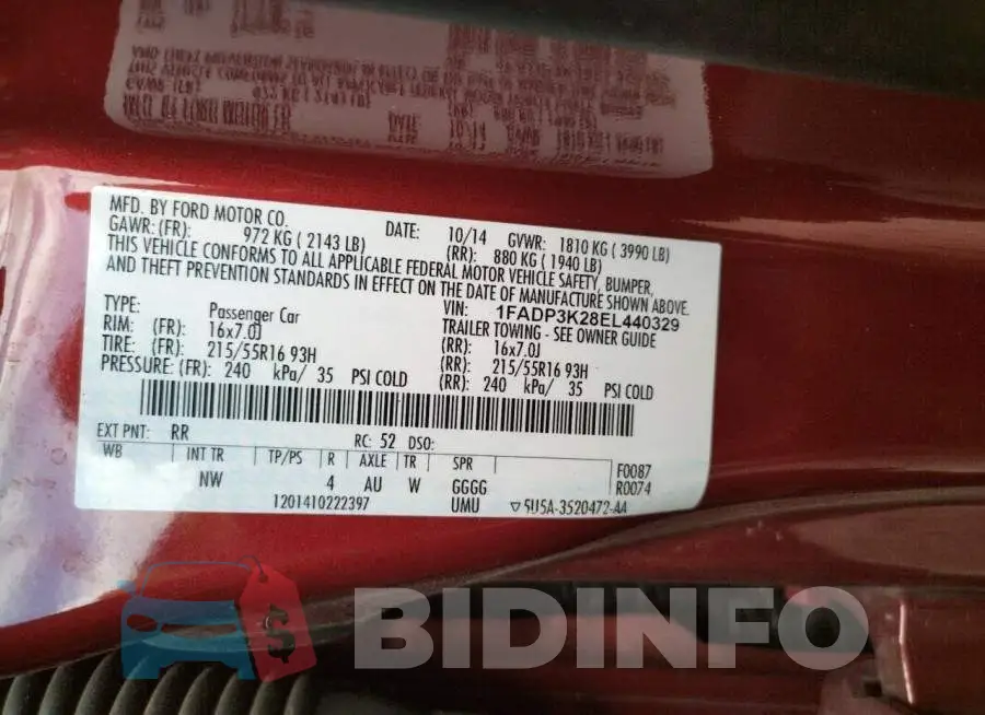 1FADP3K28EL440329 Photo# 12