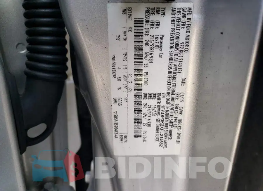 1FADP3K2XFL214682 Photo# 12
