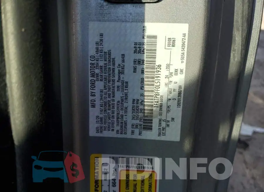 1FATP8FF0L5191936 Photo# 12