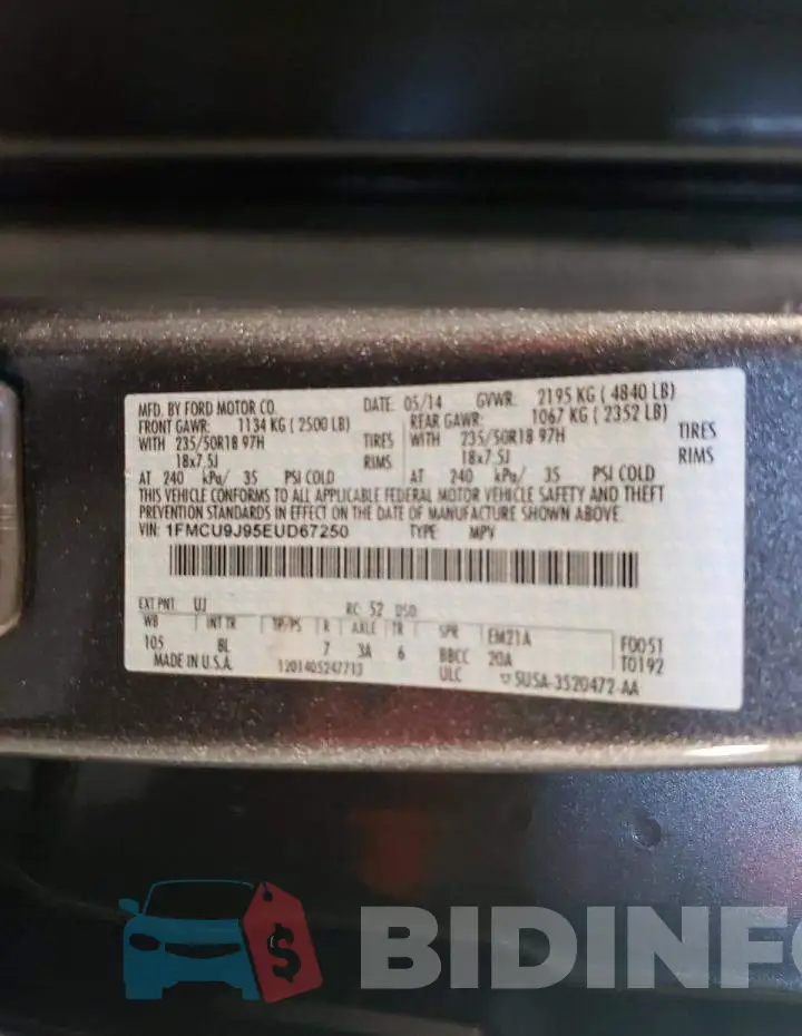 1FMCU9J95EUD67250 Photo# 13