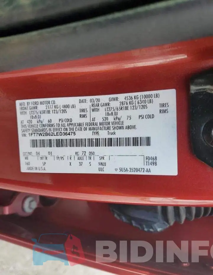 1FT7W2B62LED36475 Photo# 10