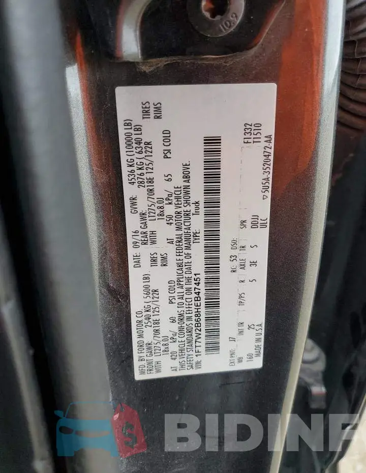 1FT7W2B68HEB47451 Photo# 13