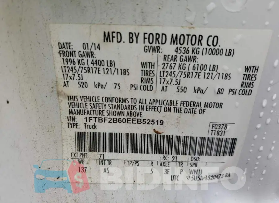1FTBF2B60EEB52519 Photo# 12