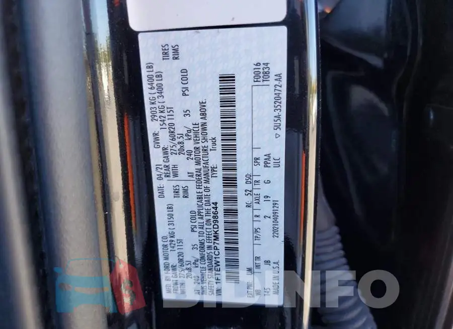 1FTEW1CP7MKD98644 Photo# 13