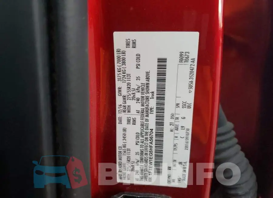 1FTEW1EG5HFA56704 Photo# 14