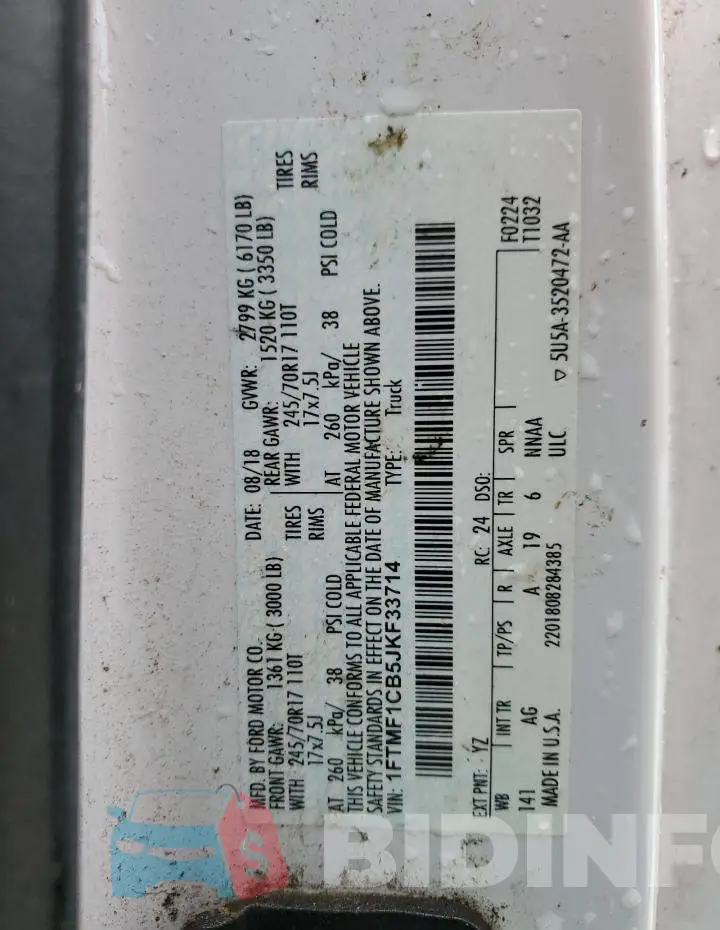 1FTMF1CB5JKF33714 Photo# 12