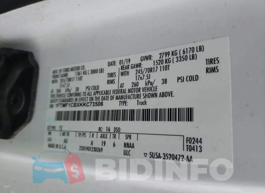 1FTMF1CBXKKC73506 Photo# 12