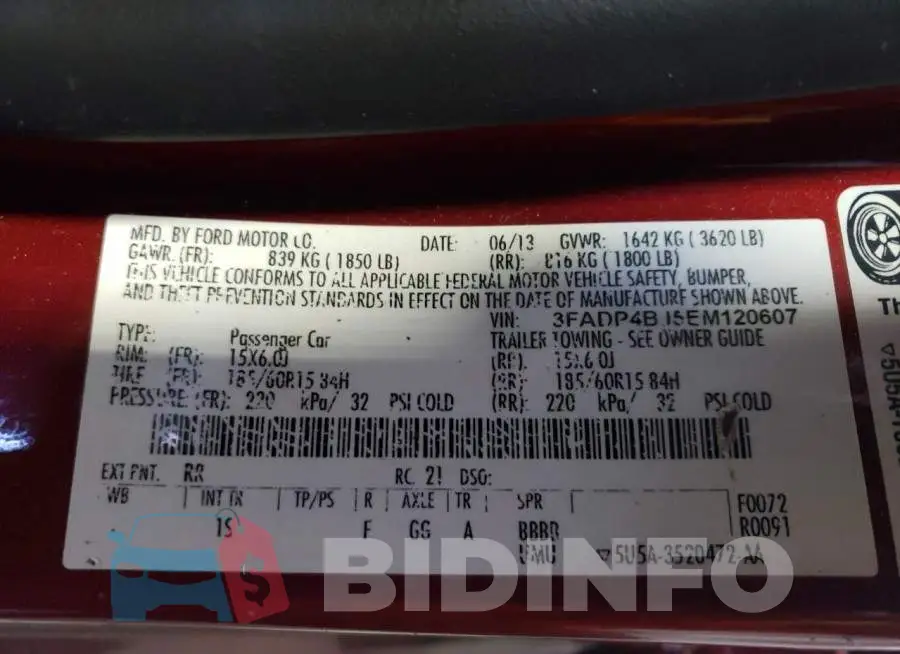 3FADP4BJ5EM120607 Photo# 13