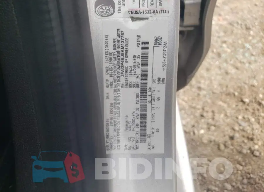 3FADP4BJ8KM137767 Photo# 12
