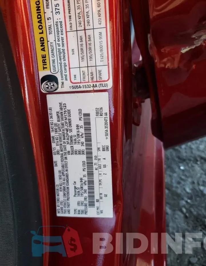 3FADP4EJ3FM176123 Photo# 12