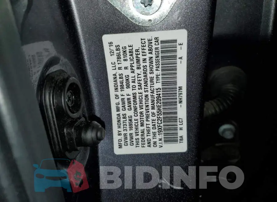 19XFC2F55HE209415 Photo# 12