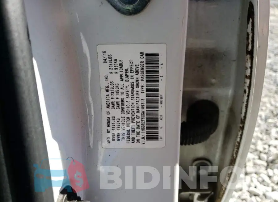 1HGCR2F5XGA189313 Photo# 12