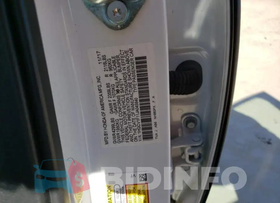 1HGCV1F11JA045840 Photo# 12