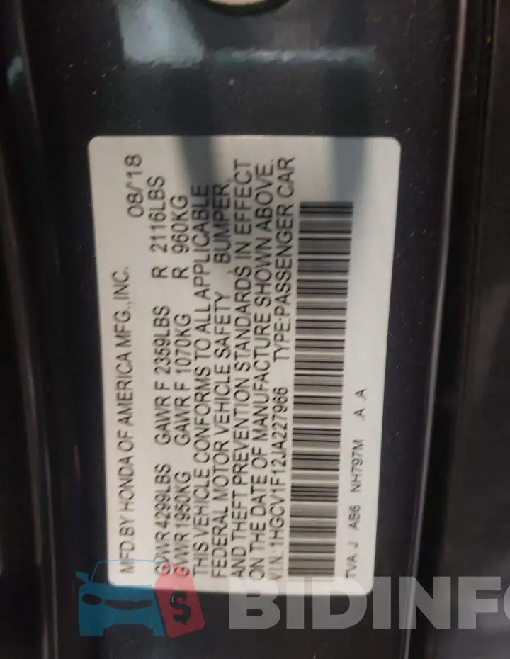 1HGCV1F12JA227966 Photo# 12