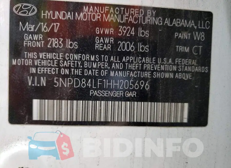 5NPD84LF1HH205696 Photo# 12
