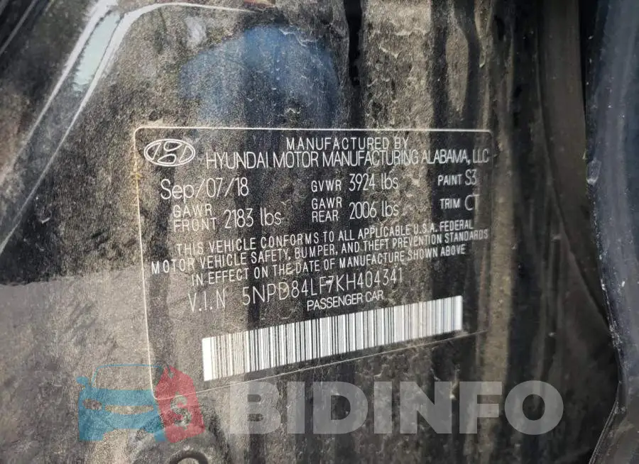 5NPD84LF7KH404341 Photo# 10