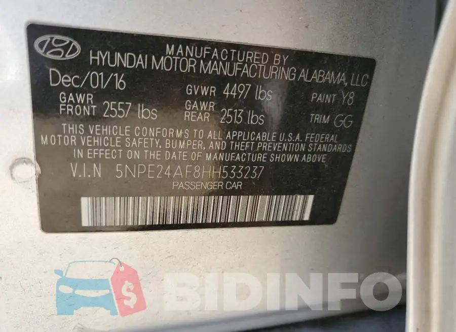 5NPE24AF8HH533237 Photo# 12