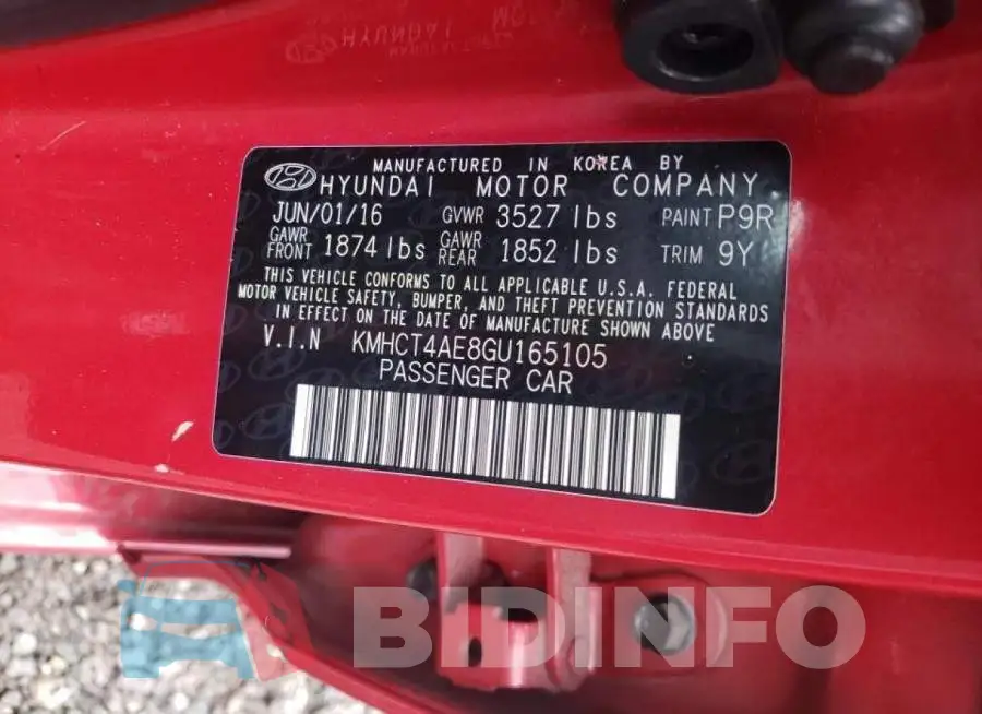 KMHCT4AE8GU165105 Photo# 10