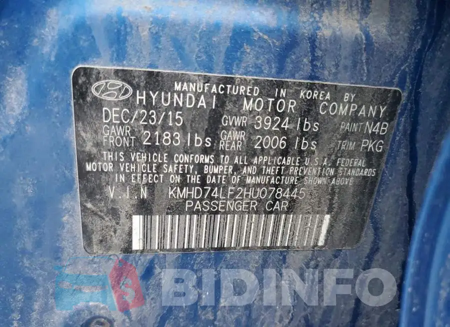 KMHD74LF2HU078445 Photo# 12