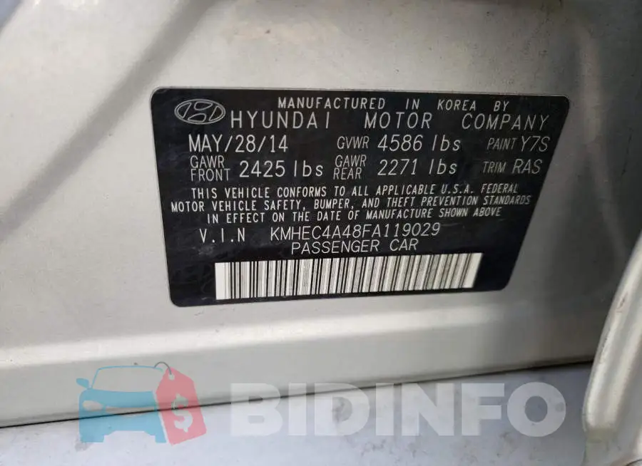 KMHEC4A48FA119029 Photo# 12