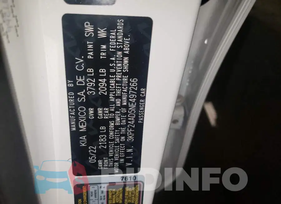 3KPF24AD5NE497266 Photo# 12
