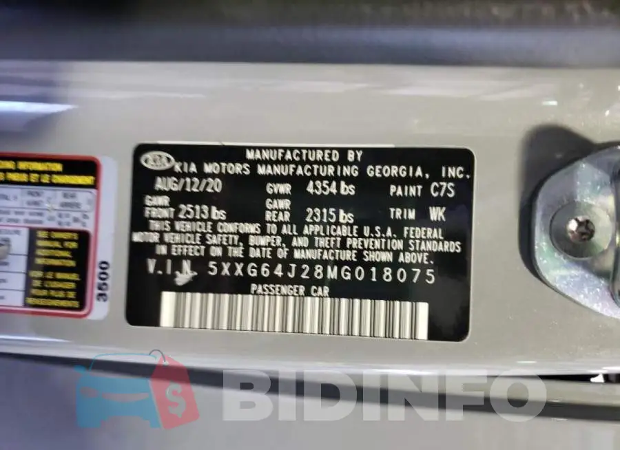 5XXG64J28MG018075 Photo# 13