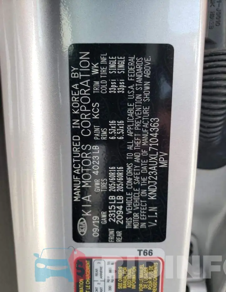 KNDJ23AUXL7104363 Photo# 12