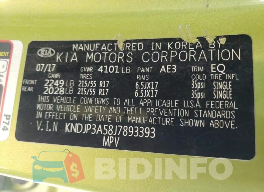 KNDJP3A58J7893393 Photo# 12
