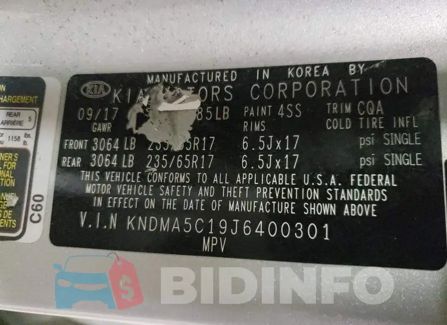 KNDMA5C19J6400301 Photo# 13
