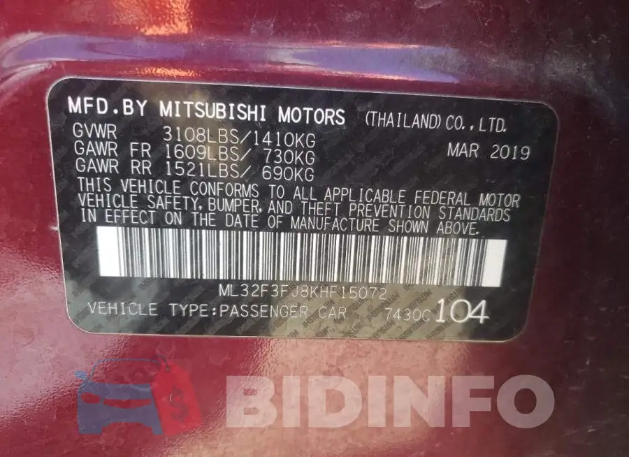 ML32F3FJ8KHF15072 Photo# 10