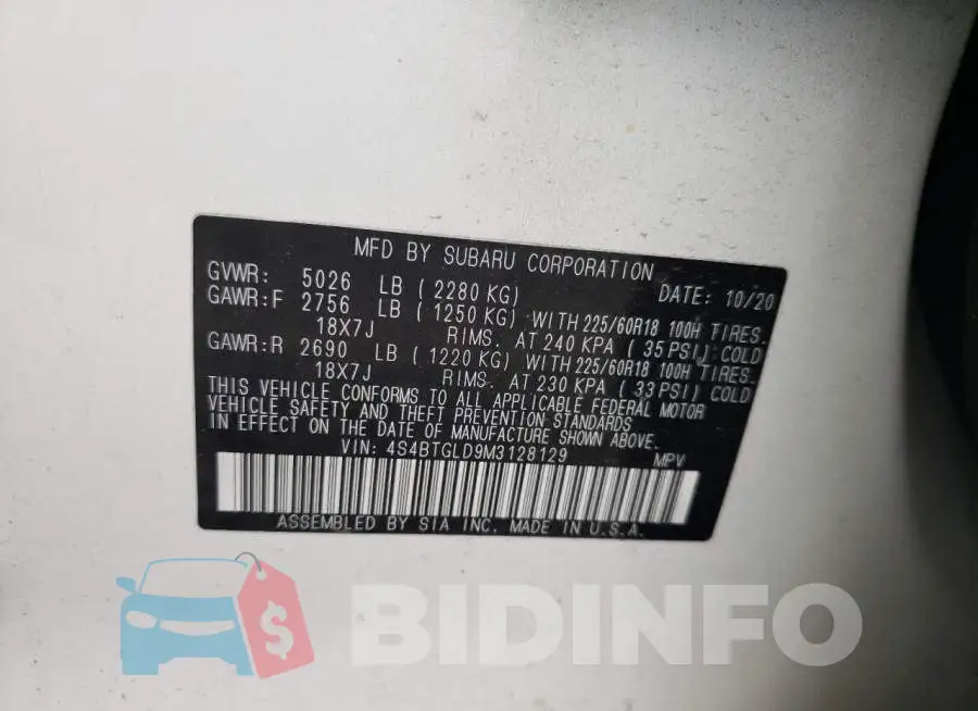 4S4BTGLD9M3128129 Photo# 10