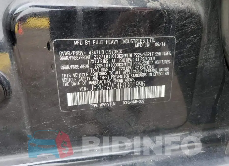 JF2GPAVC4E8301996 Photo# 12