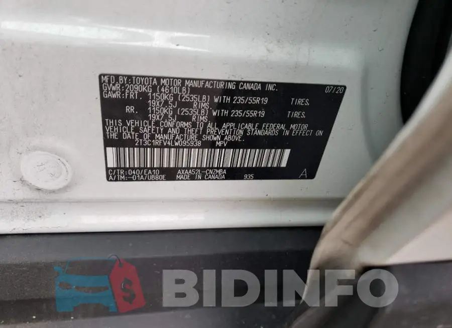 2T3C1RFV4LW095938 Photo# 12
