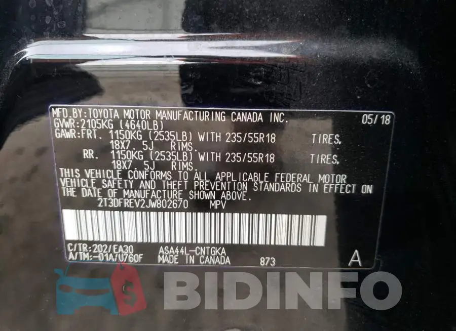2T3DFREV2JW802670 Photo# 14