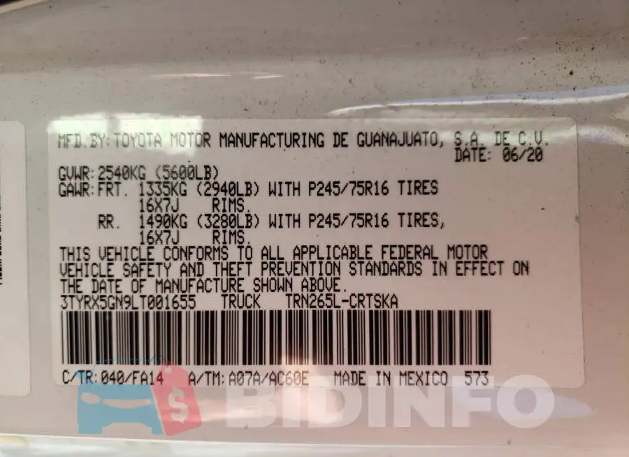 3TYRX5GN9LT001655 Photo# 12