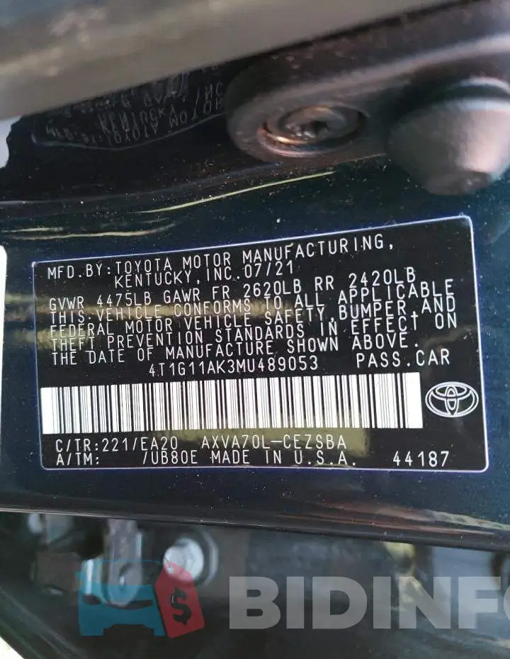 4T1G11AK3MU489053 Photo# 13