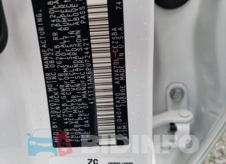 4T1T11AK6PU724421 Photo# 12