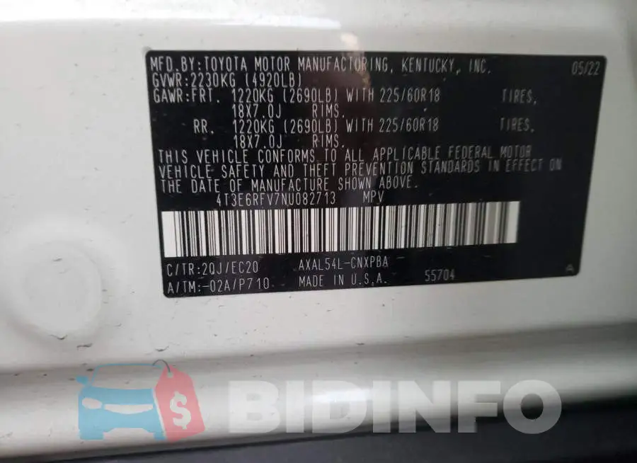 4T3E6RFV7NU082713 Photo# 13