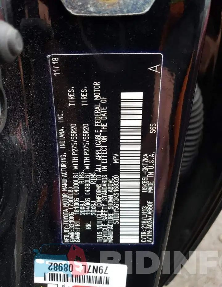 5TDDY5G13KS168320 Photo# 13